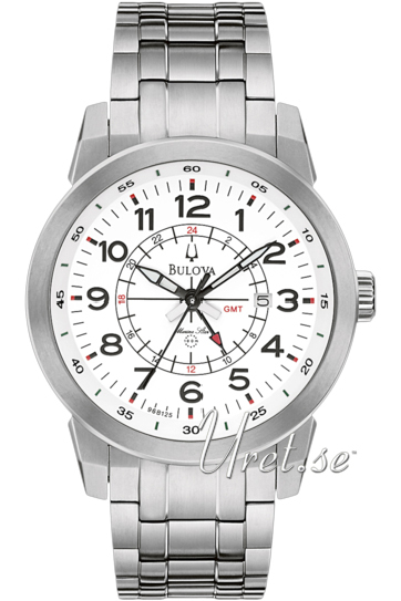 Bulova Herreklokke 96B125 Marine Star Hvit/Stål Ø44 mm