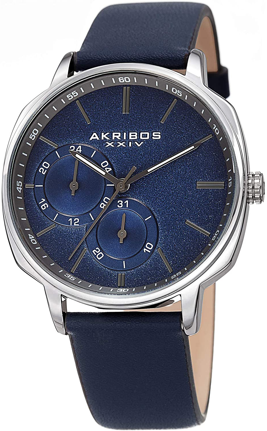Akribos XXIV Herreklokke AK1022BU Blå/Lær Ø42 mm