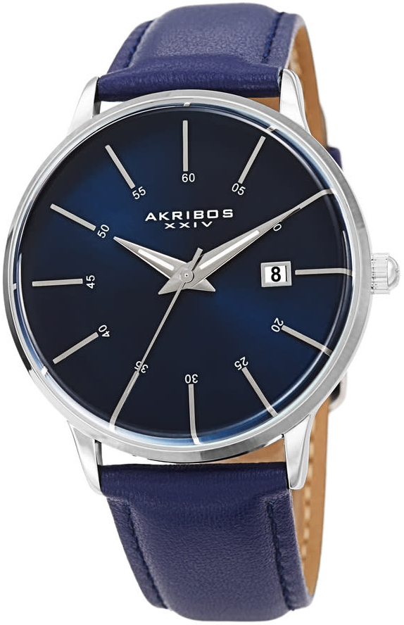 Akribos XXIV Herreklokke AK1104BU-S Interchangeable Blå/Lær Ø40 mm