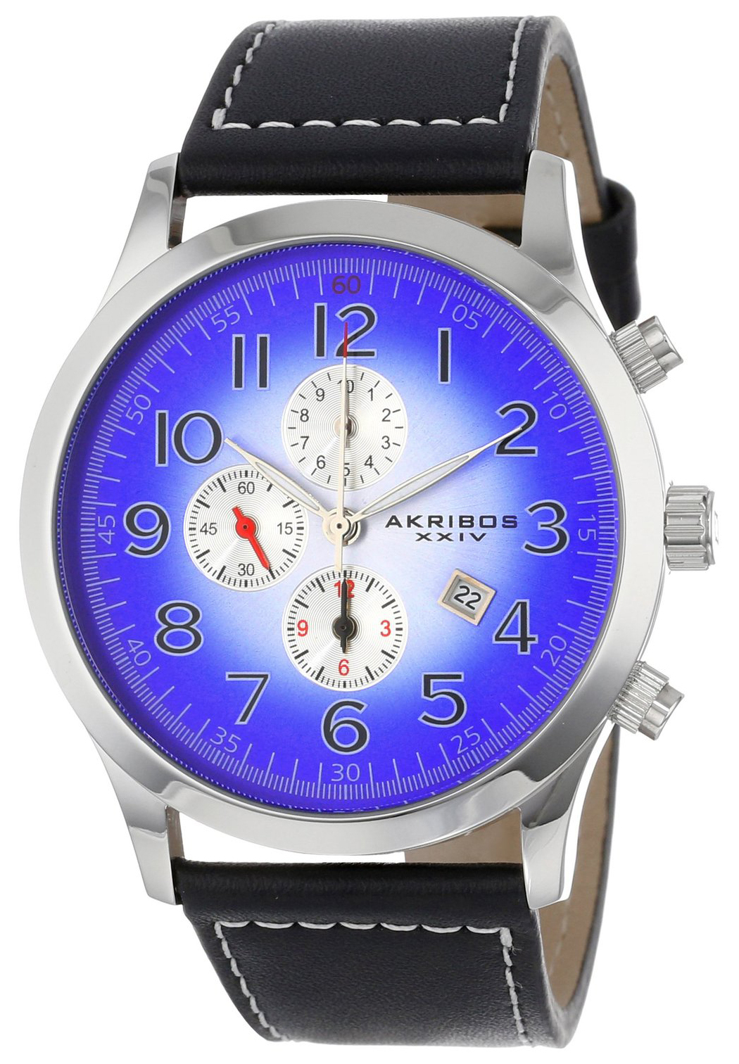 Akribos XXIV Herreklokke AK603BU Essential Blå/Lær Ø47 mm