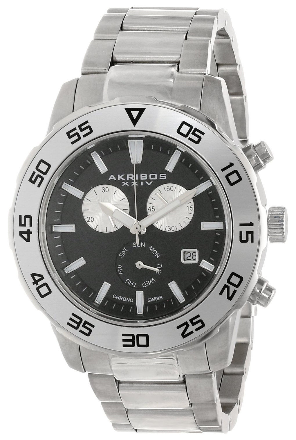 Akribos XXIV Herreklokke AK669SSB Ultimate Sort/Stål Ø45 mm