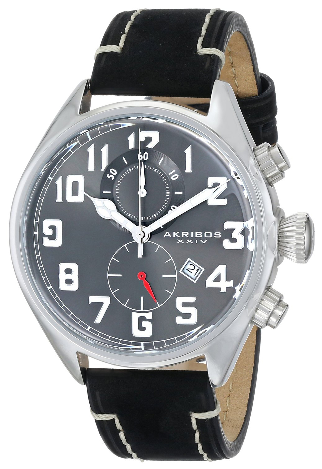 Akribos XXIV Herreklokke AK706SSB Essential Grå/Lær Ø46 mm