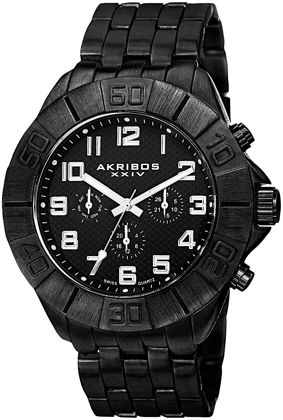 Akribos XXIV Herreklokke AK767BK Multi-Function Sort/Stål Ø48.5 mm