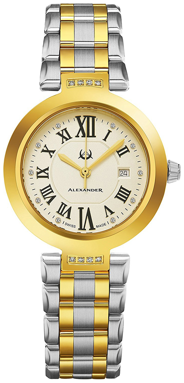 Alexander Monarch Dameklokke AD203B-02 Champagnefarget/Gulltonet - Alexander