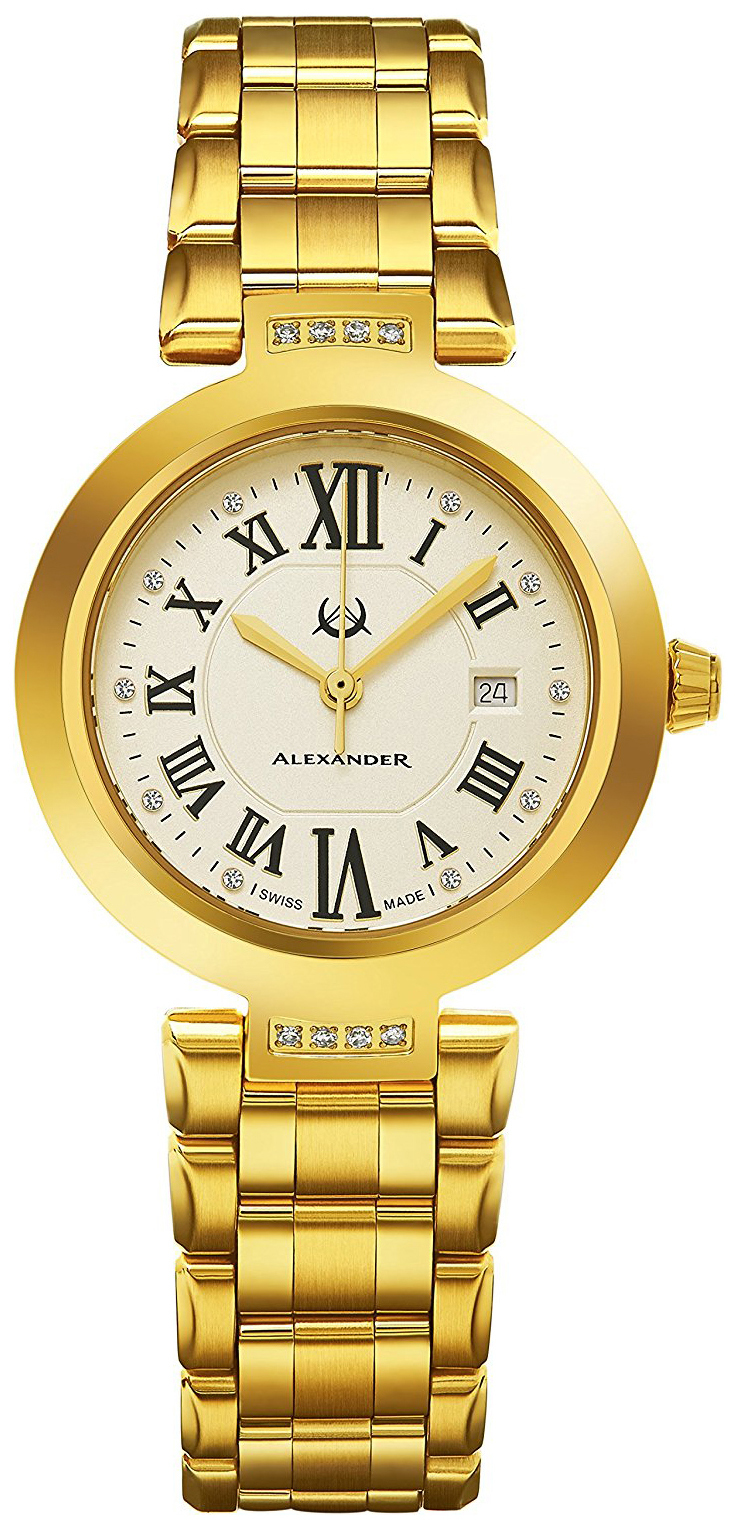 Alexander Monarch Dameklokke AD203B-03 Champagnefarget/Gulltonet - Alexander