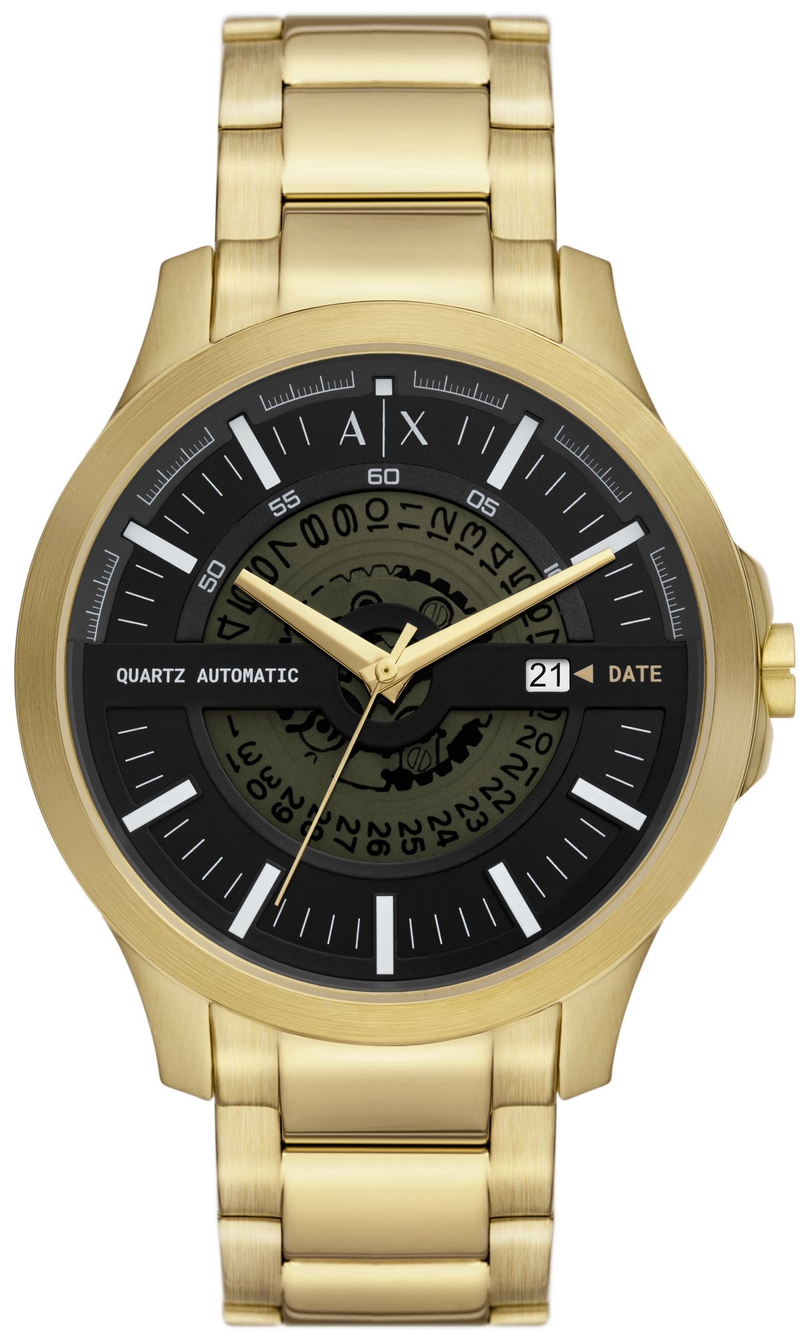 Armani Exchange Herreklokke AX2443 Hampton Sort/Gulltonet stål Ø46
