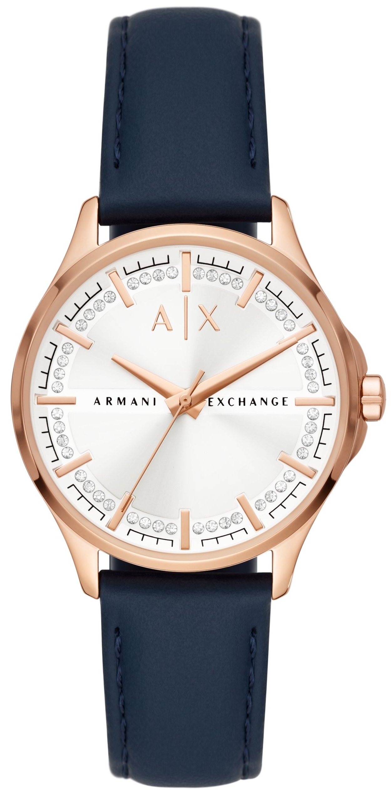 Bilde av Armani Exchange Dameklokke Ax5260 Lady Hampton Hvit/lær Ø36 Mm