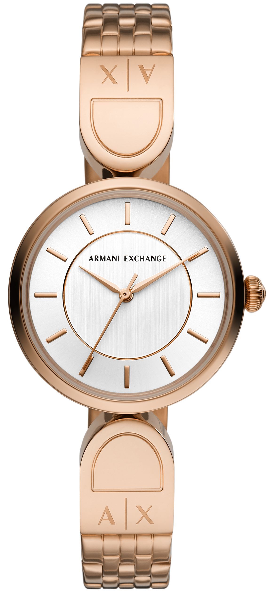 Bilde av Armani Exchange Brooke Dameklokke Ax5379 Hvit/rose-gulltonet Stål