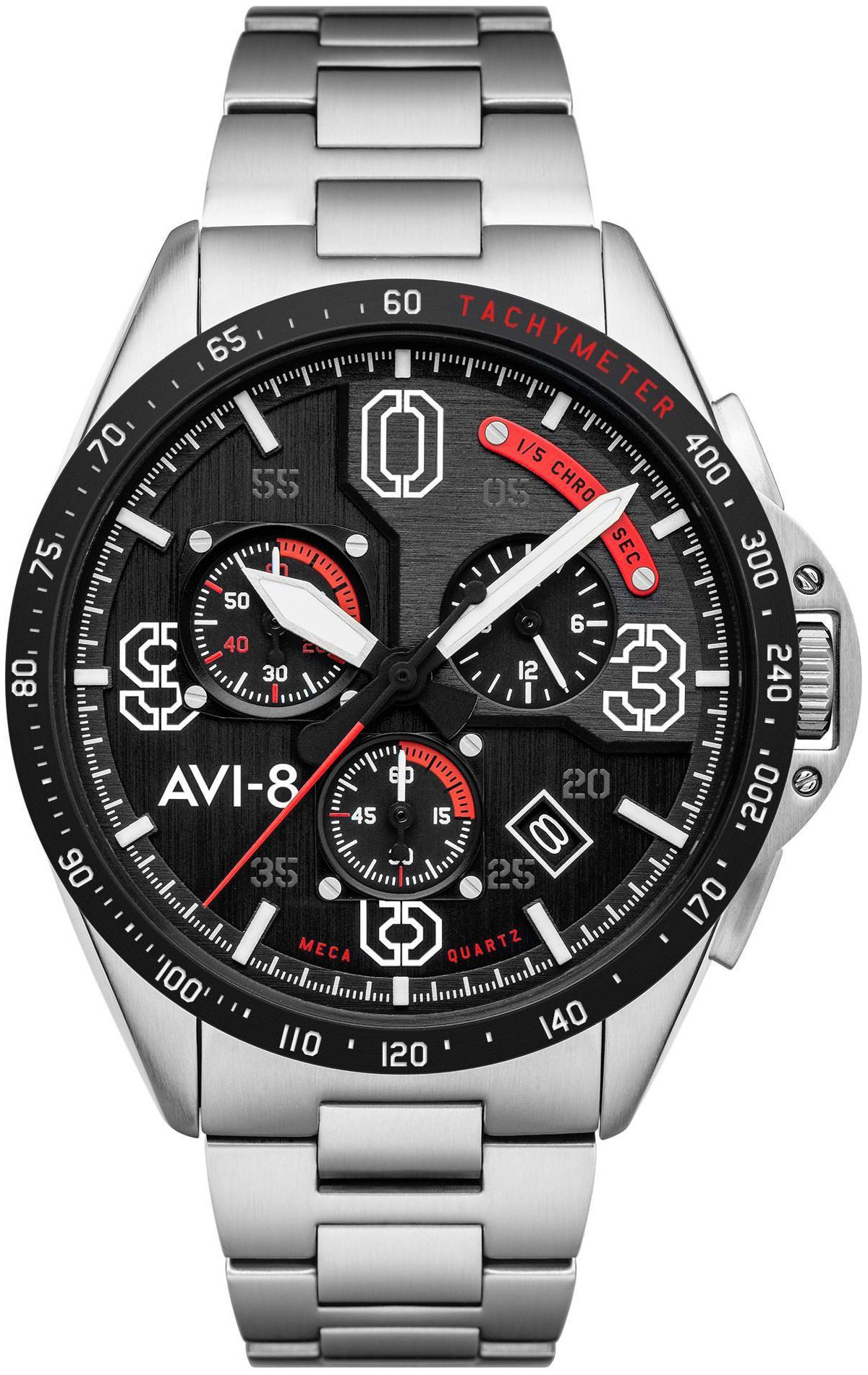 Bilde av Avi-8 Herreklokke Av-4077-11 P-51 Mustang Sort/stål Ø43 Mm