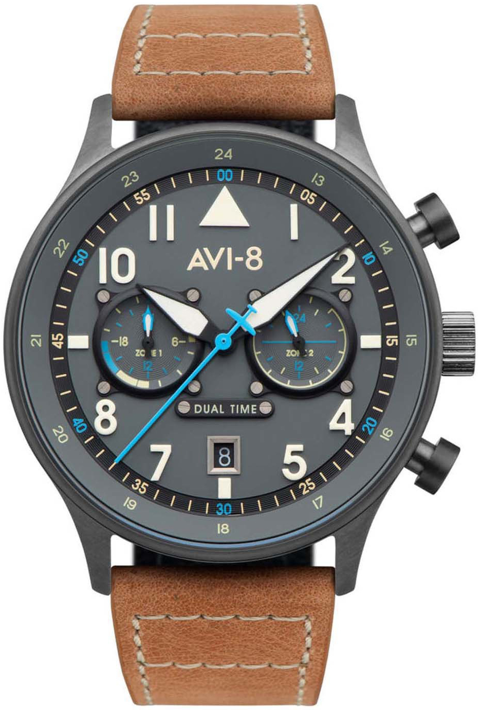 Bilde av Avi-8 Herreklokke Av-4088-04 Hawker Hurricane Grå/lær Ø43 Mm