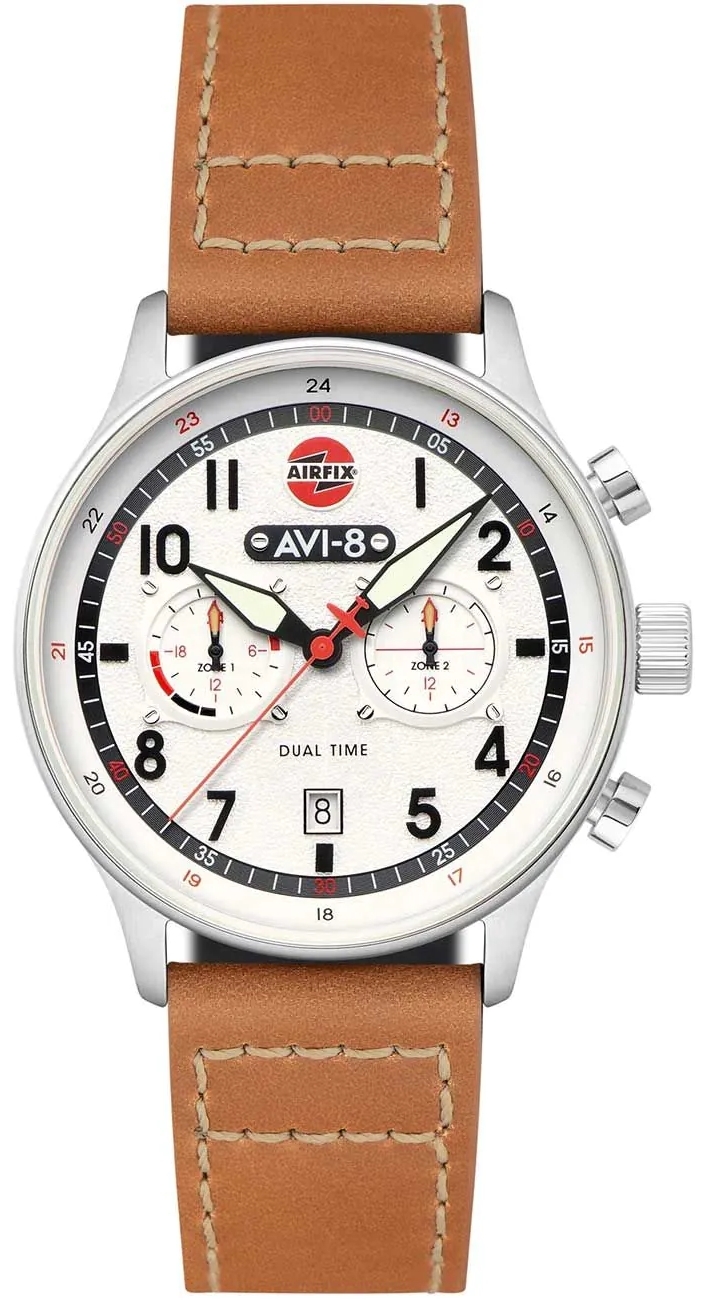 AVI-8 Herreklokke AV-4088-06 Hawker Hurricane Hvit/Lær Ø43.5 mm