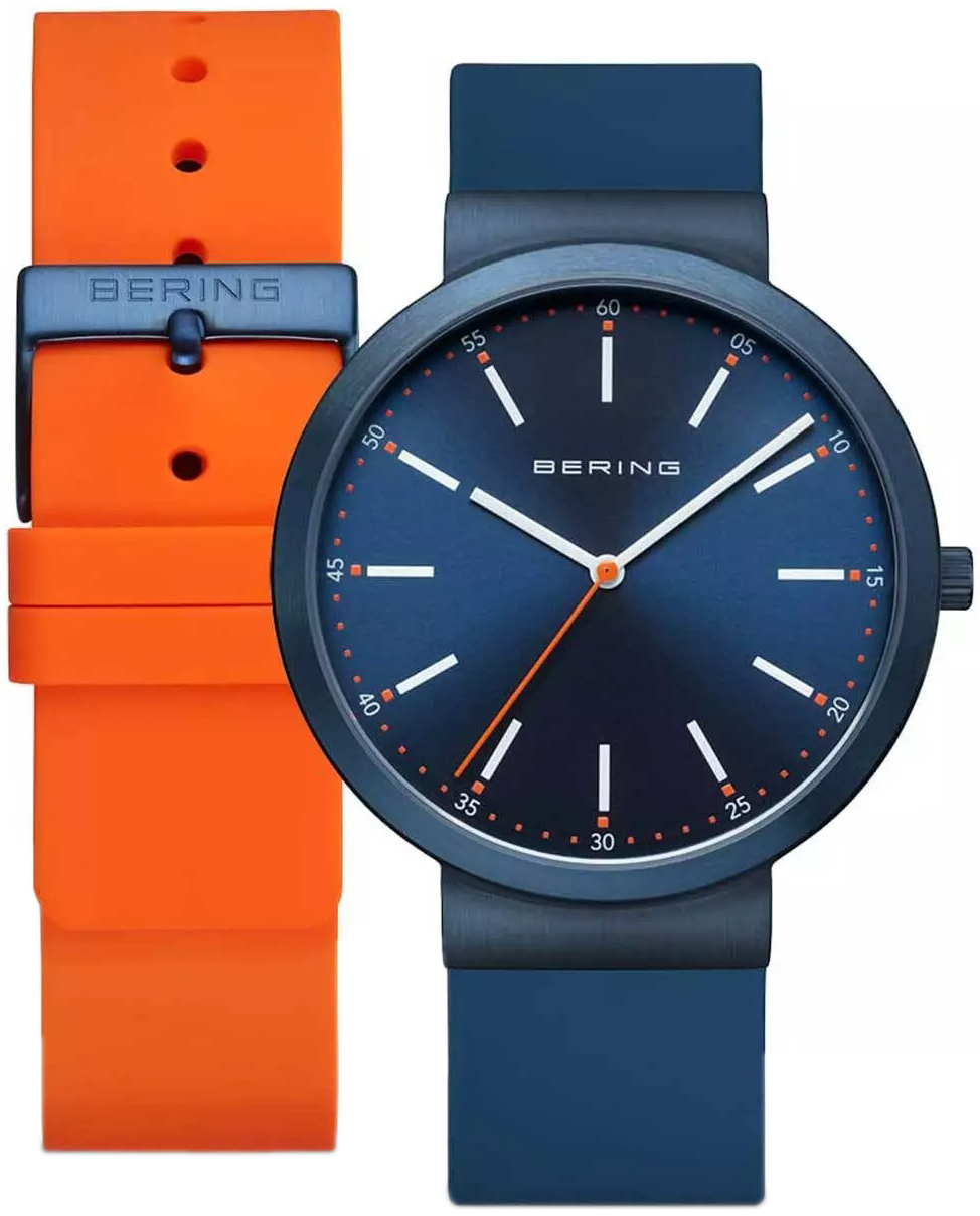 Bering Herreklokke 10141-397 Classic Blå/Gummi Ø41 mm