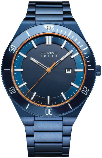 Bering Herreklokke 14443-797 Solar Blå/Stål Ø43 mm