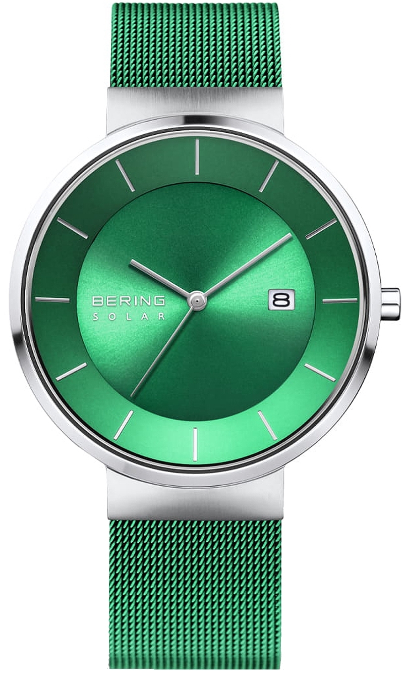 Bilde av Bering Herreklokke 14639-charity Solar Grønn/stål Ø39 Mm