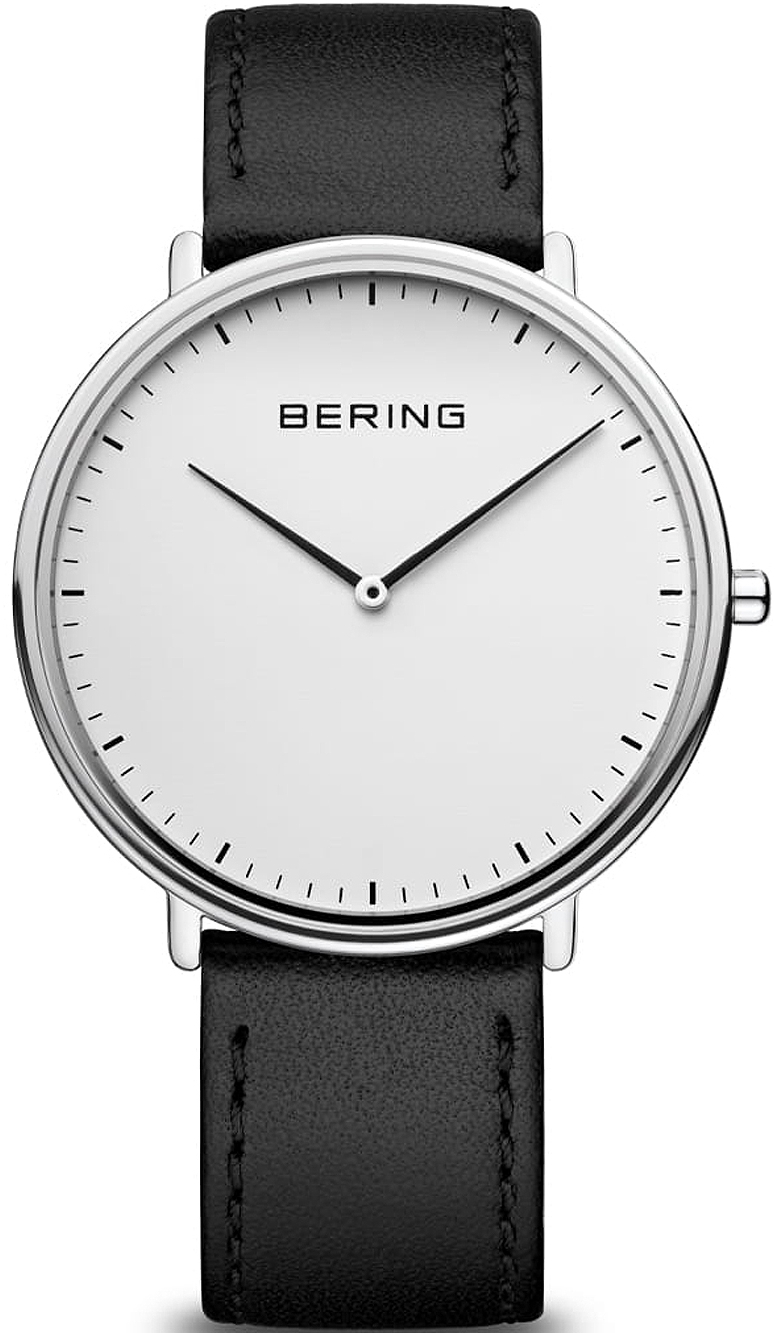 Bilde av Bering 15739-404 Ultra Slim Hvit/lær Ø39 Mm