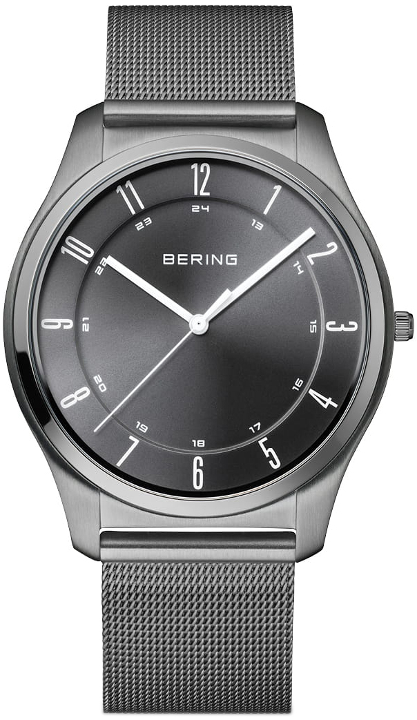 Bering Herreklokke 18340-377 Ultra Slim Grå/Stål Ø40 mm