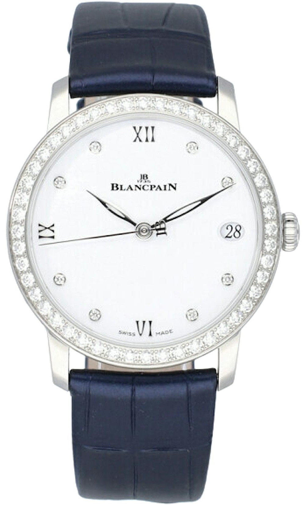 Bilde av Blancpain Dameklokke 6127-4628-55 Villeret Hvit/lær Ø33.2 Mm