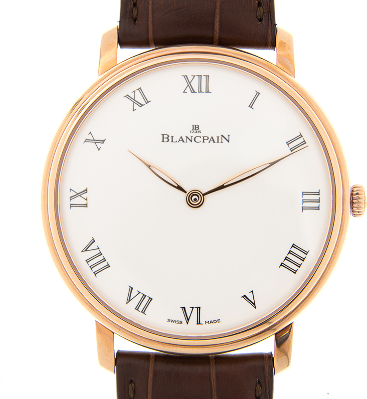 Bilde av Blancpain Herreklokke 6615-3631-55b Villeret Hvit/lær Ø45 Mm