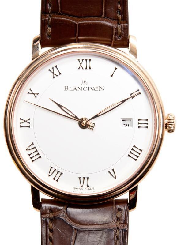 Bilde av Blancpain Herreklokke 6651-3642-55b Villeret Sølvfarget/lær Ø40 Mm