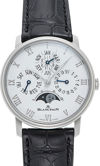 Bilde av Blancpain Herreklokke 6656-1127-55b Villeret Hvit/lær Ø40 Mm