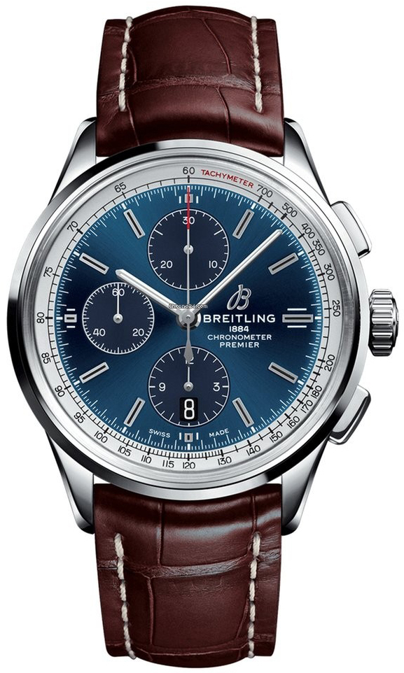 Breitling Premier Chronograph 42 Herreklokke A13315351C1P2 Blå/Lær