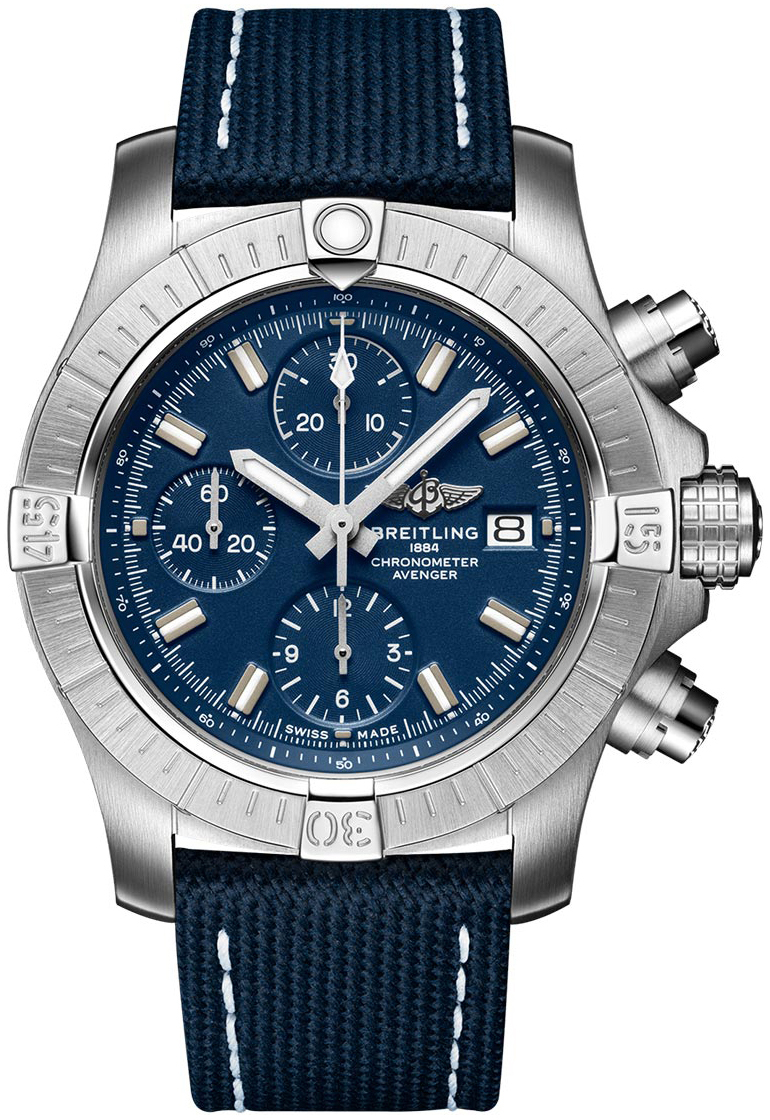 Bilde av Breitling Herreklokke A13385101c1x1 Avenger Chronograph 43 Blå/lær