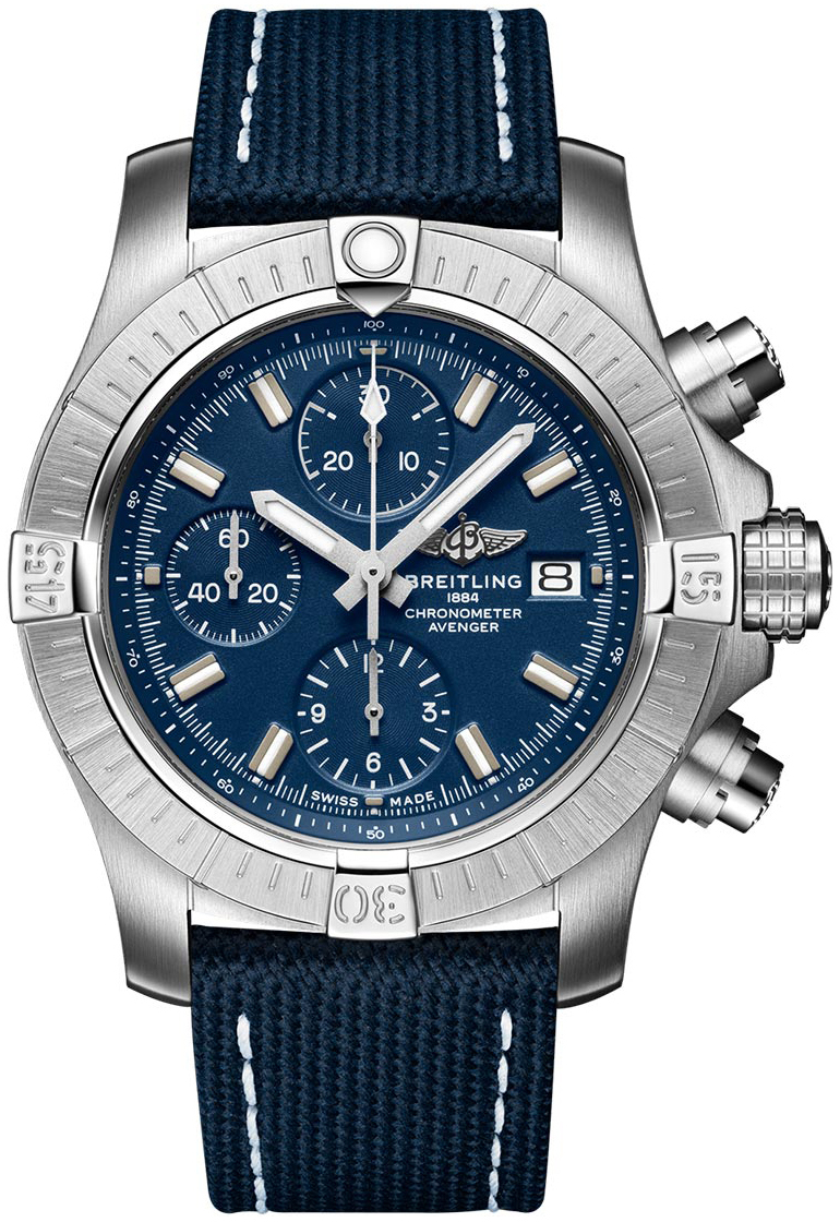 Bilde av Breitling Herreklokke A13385101c1x2 Avenger Chronograph 43 Blå/lær