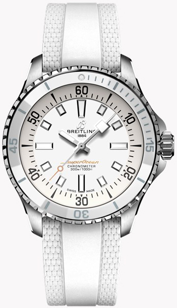 Bilde av Breitling Dameklokke A17377211a1s1 Superocean Automatic 36 Hvit/gummi