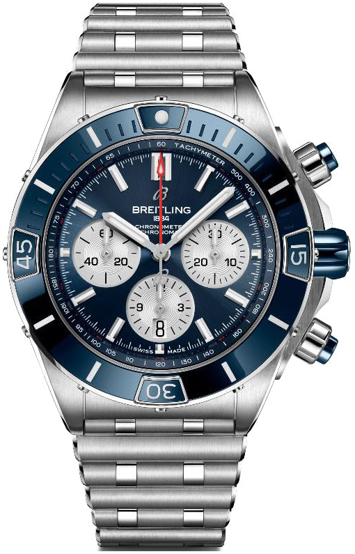 Bilde av Breitling Herreklokke Ab0136161c1a1 Super Chronomat B01 44 Blå/stål