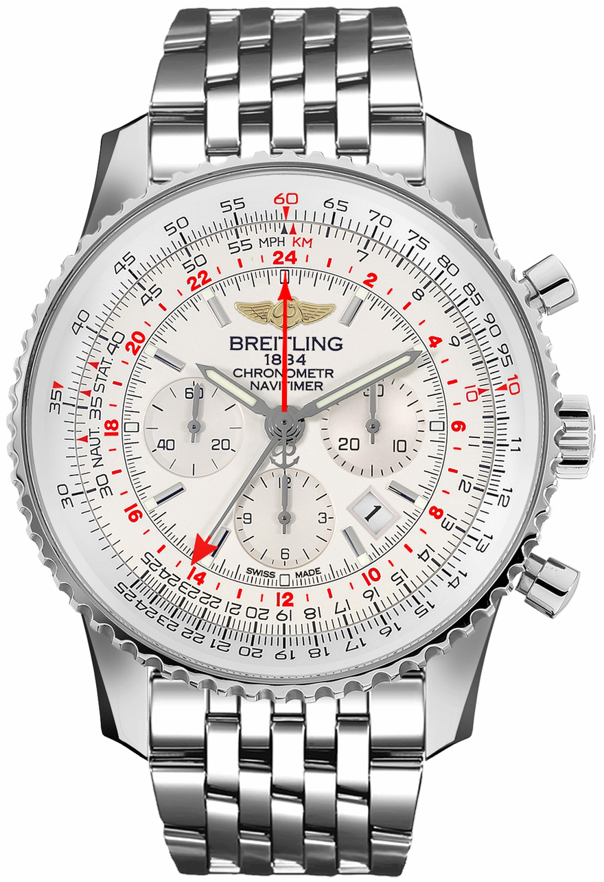 Bilde av Breitling Herreklokke Ab0441211g1a1 Navitimer Gmt Sølvfarget/stål