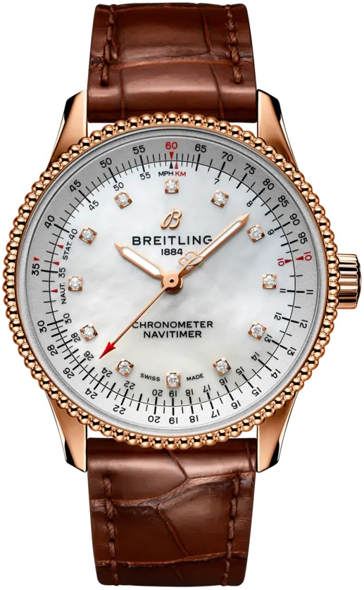 Bilde av Breitling Dameklokke R17395211a1p1 Navitimer Automatic 35 Hvit/lær