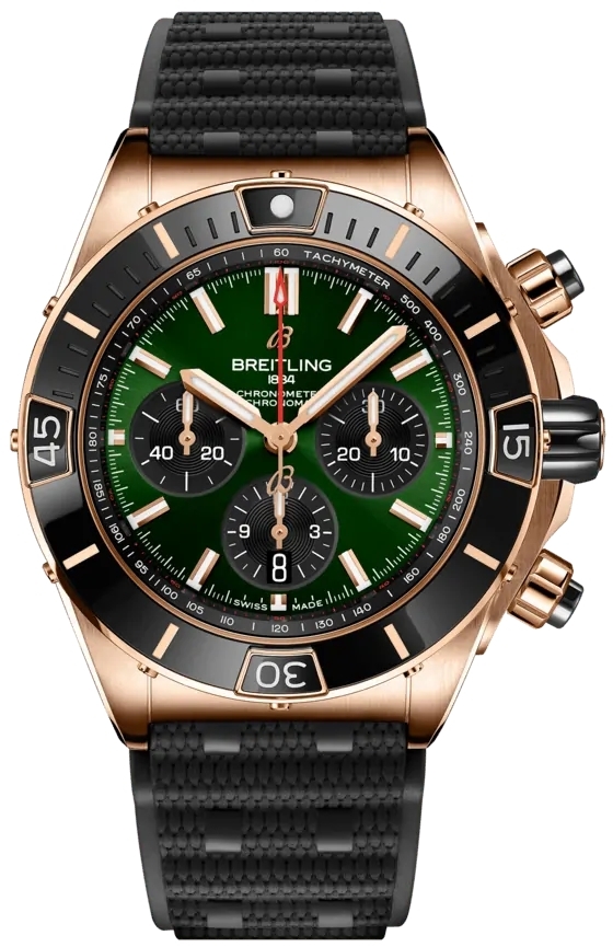 Bilde av Breitling Herreklokke Rb01361a1l1s1 Chronomat B01 41 Grønn/gummi