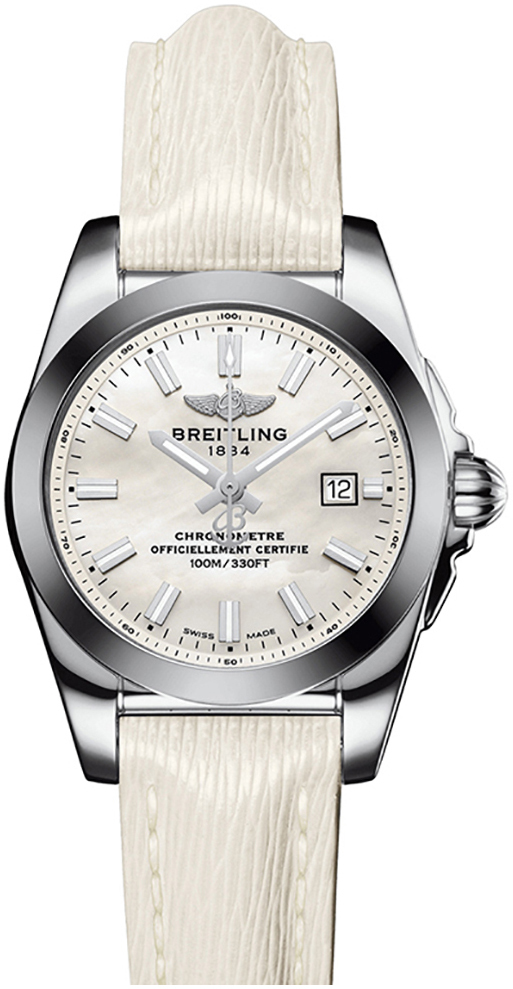 Bilde av Breitling Dameklokke W72348121a1x1 Galactic 29 Sleek Hvit/lær Ø29 Mm