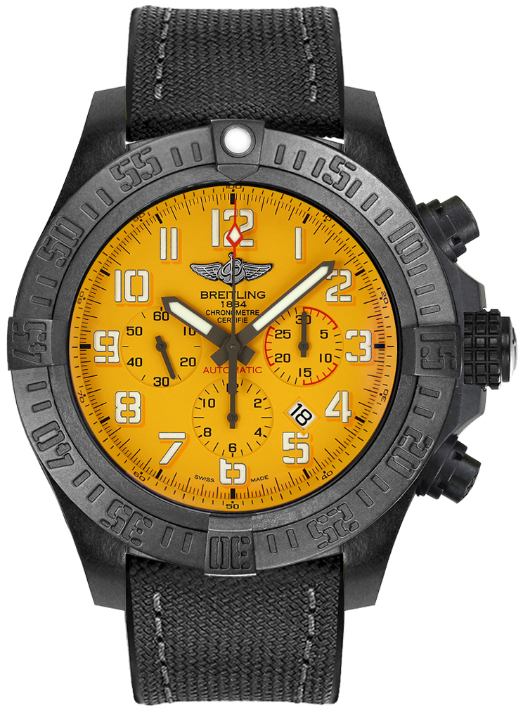 Bilde av Breitling Herreklokke Xb0170e41i1w1 Avenger Hurricane Gul/gummi Ø50