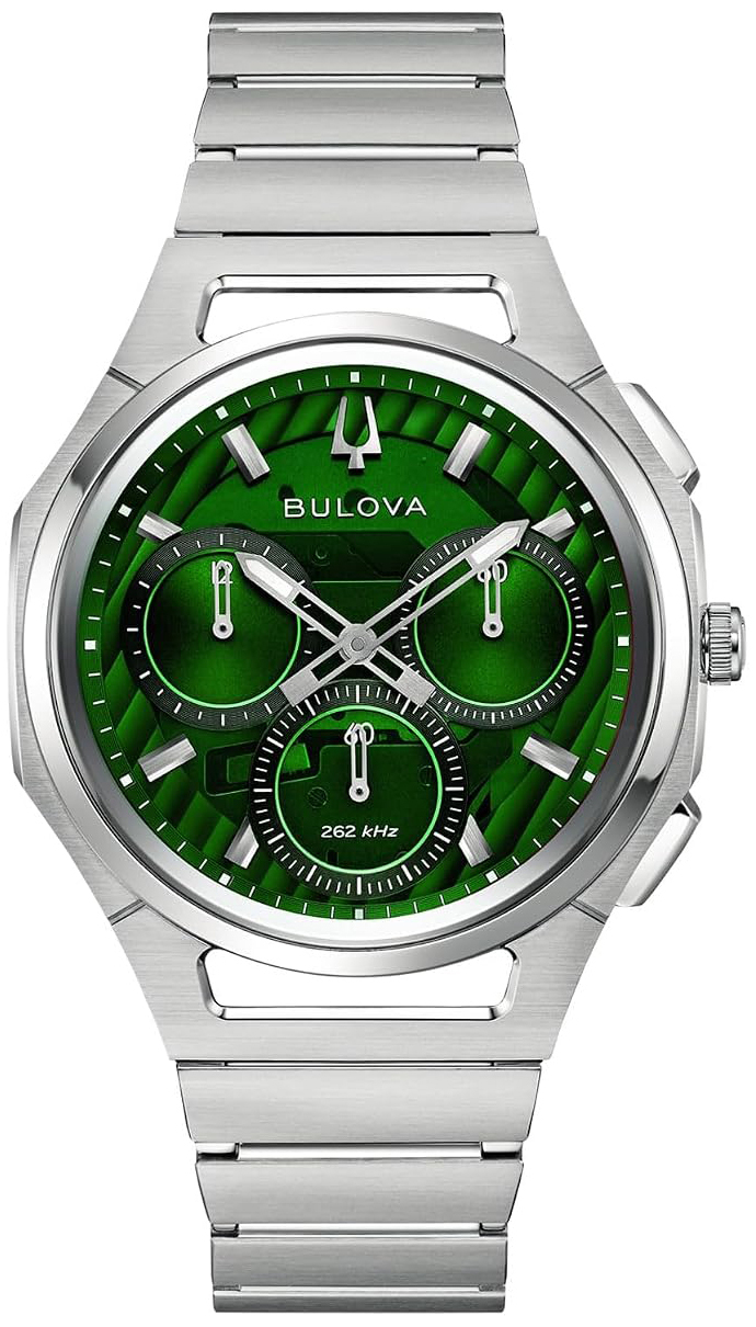Bulova Herreklokke 96A338 Curv Grønn/Stål Ø41 mm