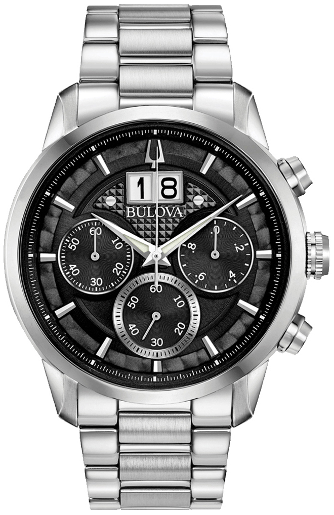 Bulova Herreklokke 96B319 Sort/Stål Ø44 mm