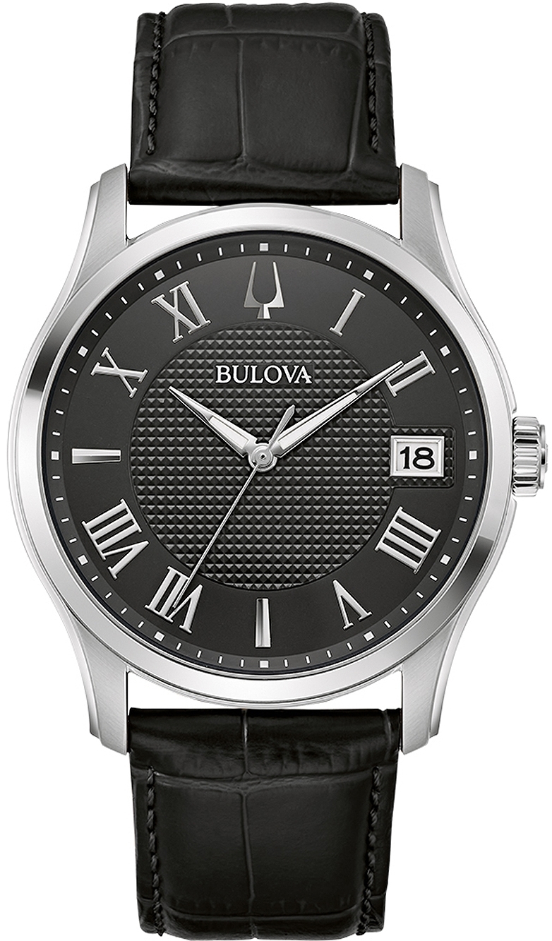Bulova Herreklokke 96B390 Wilton Sort/Lær Ø41 mm