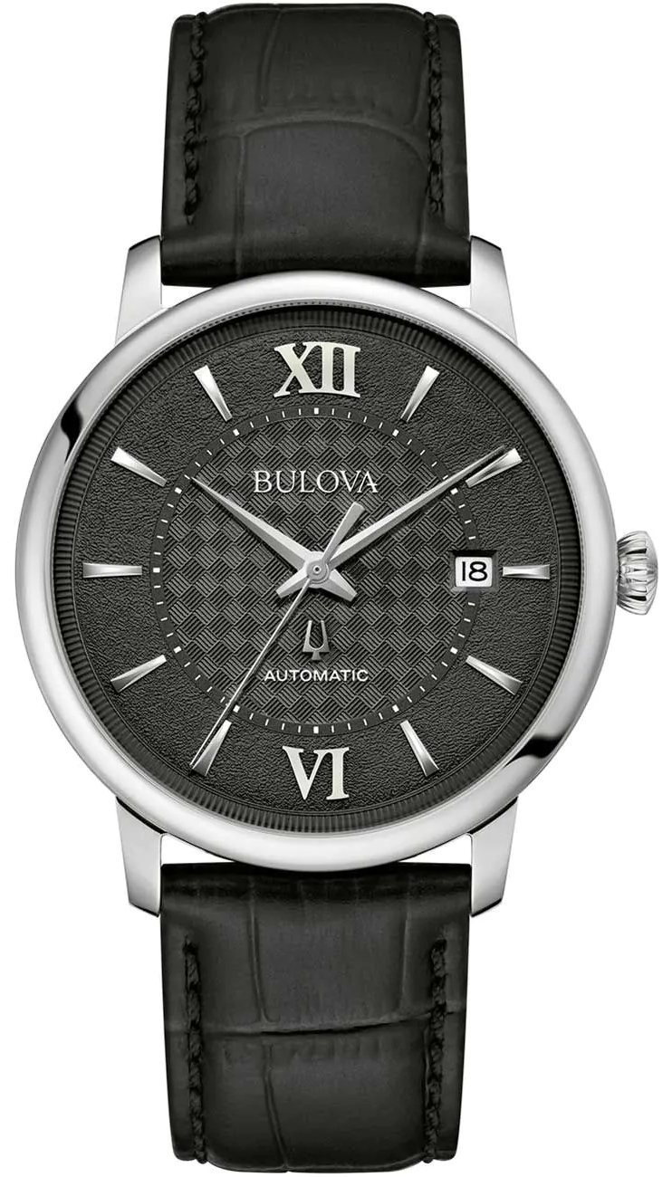 Bulova Herreklokke 96B441 Hudson Sort/Lær Ø39 mm