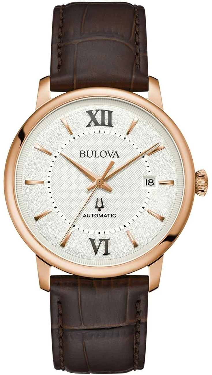 Bulova Herreklokke 97B225 Hudson Sølvfarget/Lær Ø39 mm