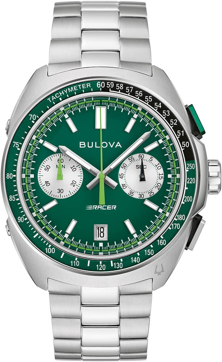 Bulova Herreklokke 98B468 Racer Grønn/Stål Ø42 mm