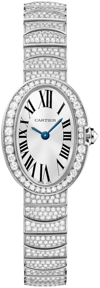 Cartier Baignoire Dameklokke WB520011 Sølvfarget/18 karat hvitt gull - Cartier