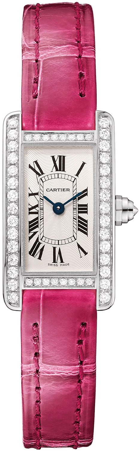 Cartier Tank Americaine Dameklokke WB710015 Sølvfarget/Lær