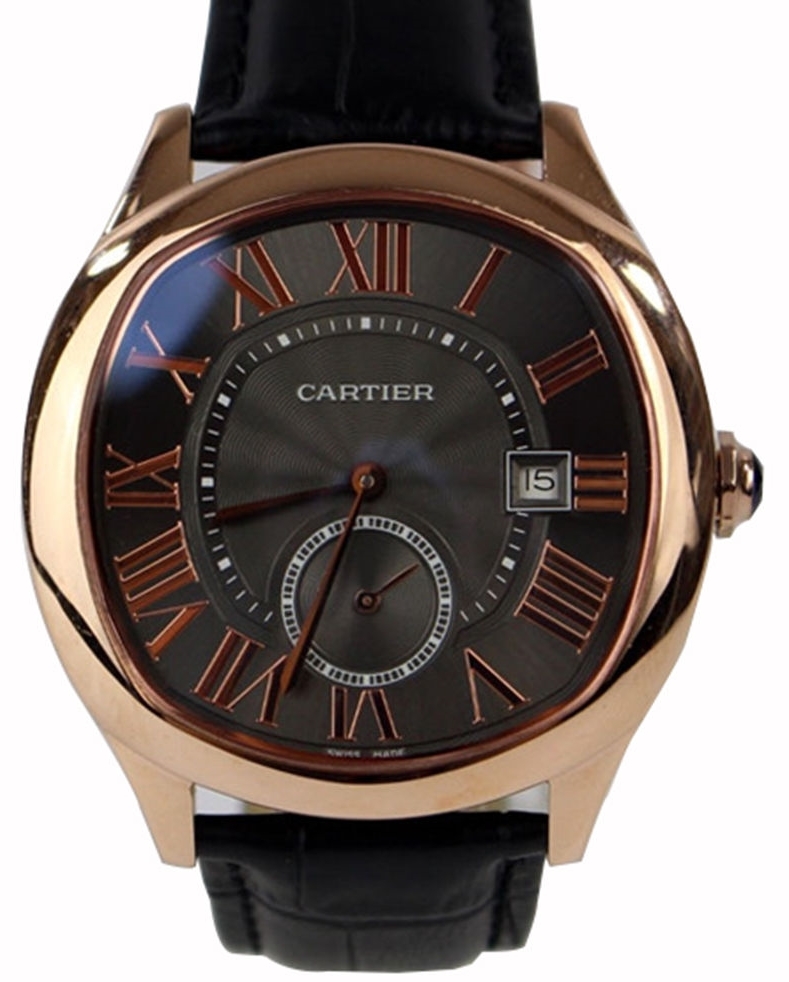 Cartier Drive De Cartier Herreklokke WGNM0004 Grå/Lær