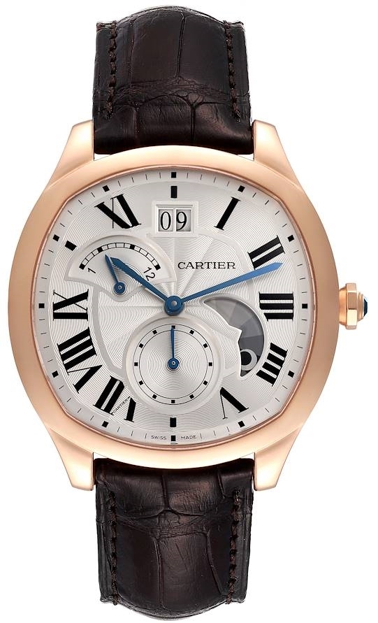 Cartier Drive De Cartier Herreklokke WGNM0005 Sølvfarget/Lær