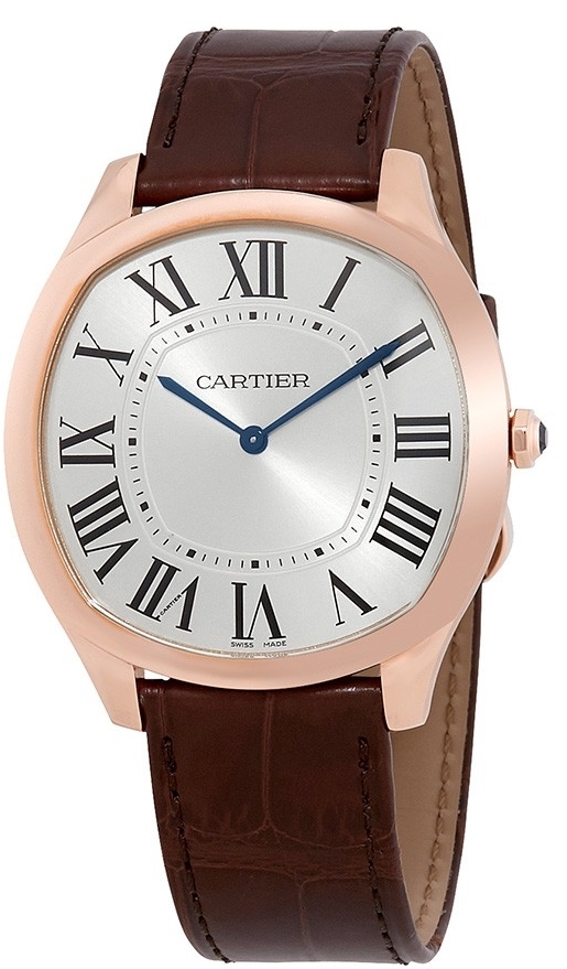 Cartier Drive De Cartier Herreklokke WGNM0006 Sølvfarget/Lær