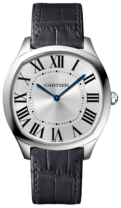 Cartier Drive De Cartier Herreklokke WGNM0007 Sølvfarget/Lær
