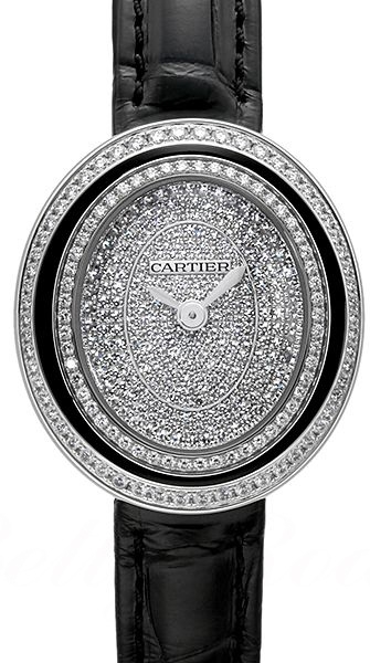 Cartier Hypnose Dameklokke WJHY0009 Diamantsmykket/Lær Ø26.2 mm