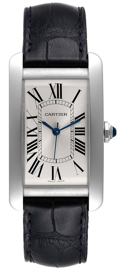 Cartier Tank Americaine Herreklokke WSTA0018 Sølvfarget/Lær - Cartier
