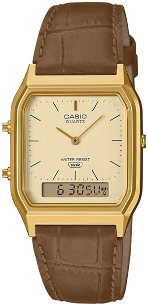 Casio AQ-230EGL-9AEF Vintage Gull/Lær