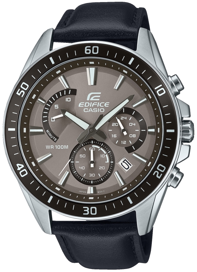 Casio Herreklokke EFR-552L-5AVUEF Edifice Brun/Lær Ø47 mm